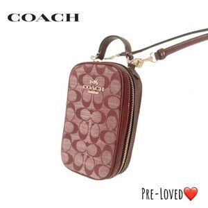 72 | 🍁Coach Eva Phone Crossbody Bag (Wine Multi)
